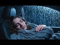 Gentle Rain on Car Windows During Midnight Rest for Better Relaxation