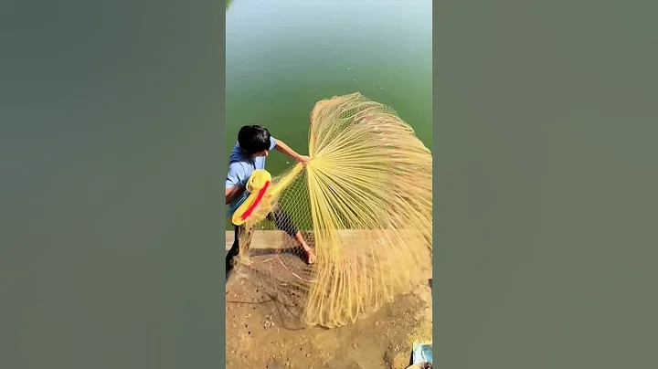 The process of casting nets to catch fish in river- Good tools and machinery make work easy