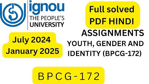 BPCG-172 SOLVED ASSIGNMENT HINDI 2024-25