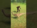 Manusia Purba Woodlander VS  Coelophysis
