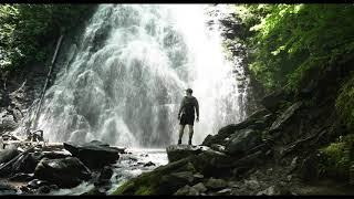 Hiking to a waterfall near Asheville  Crabtree Falls Day Hike, Blue Ridge Parkway NC (4K)