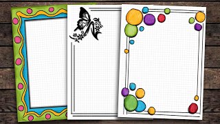 13# Border designs on paper|Border Designs|Project work Designs|Borders Design for School Project