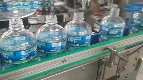 Roll fed labeling application empty bottles