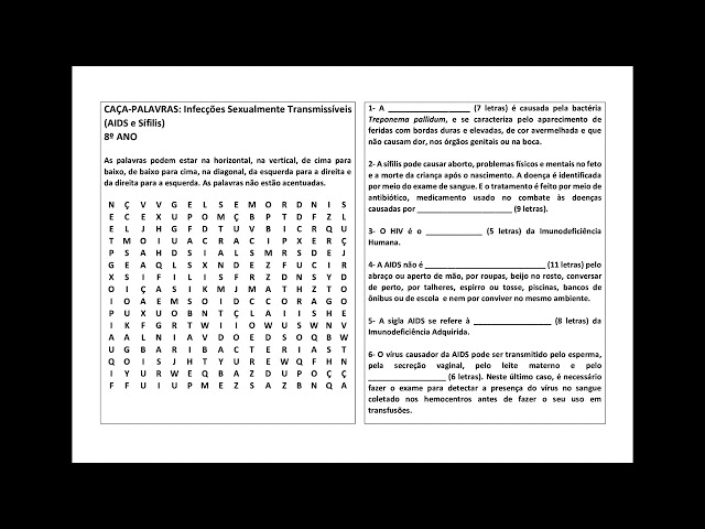 Resultado do caça-palavras sobre o HIV! - Pró-Saúde