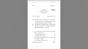 Macroeconomics 2020 B.com 2nd Semester question paper Kurukshetra University