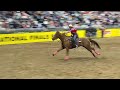 University of West Alabama barrel racer Taycie Matthew's with her winning run in the short go of the