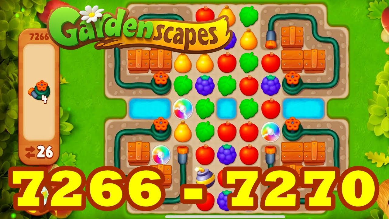 Gardenscapes Level 7266 - 7270 HD 3 match Puzzle | android | IOS