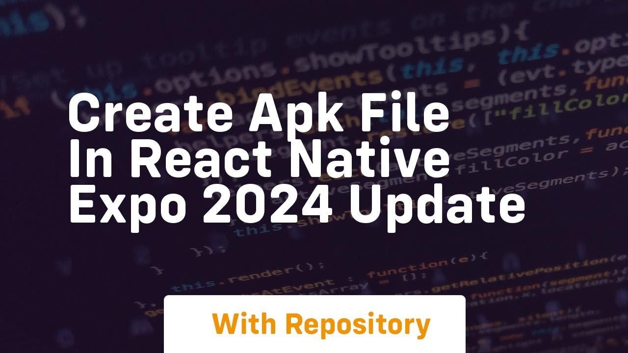 create apk file in react native expo 2024 update - YouTube