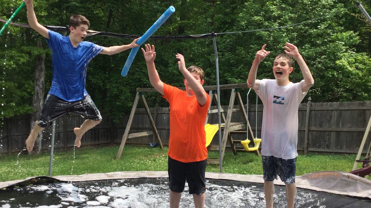 Trampoline slip and slide!?! YouTube