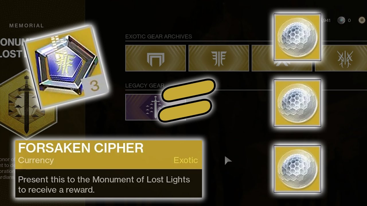 Get Your Forsaken Ciphers! Destiny2 YouTube