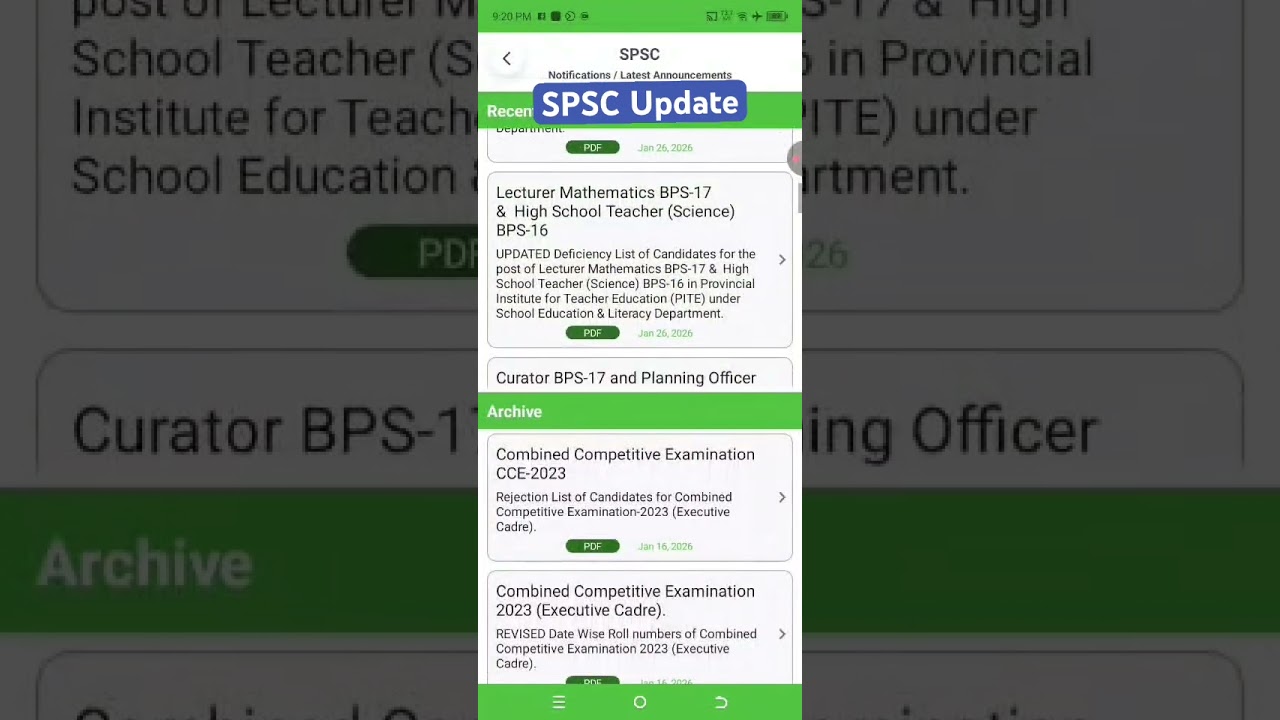 Important Update by SPSC for the candidates who have qualified the test