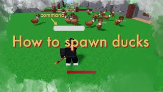 How to spawn duck in roblox bedwars(command)