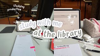 30 MINUTE STUDY WITH ME AT THE LIBRARY| with lofi music and background noises 🎀📑