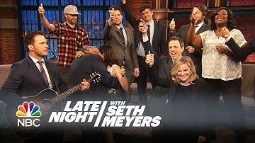 The Parks and Recreation Cast Sings “Bye, Bye Li’l Sebastian” - Late Night with Seth Meyers