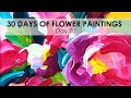 How to Paint Loose Abstract Flowers with Acrylics on Canvas for Beginners Step by Step Tutorial