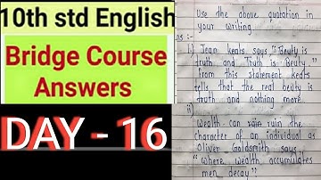 10th Class bridge course (setu abhyaskram) English day 16 (Activity No. 1 & 2)