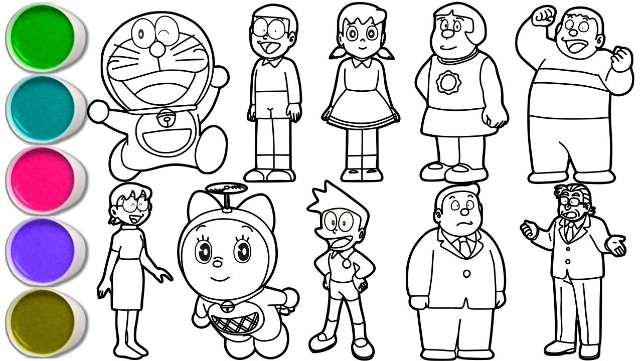 Рисуем персонажей аниме «Дораэмон» за минуты — Дораэмон, Нобита, Сидзука, Дорами, Сунео и другие