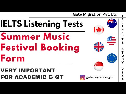 Summer Music Festival Booking Form Ielts Listening Practice Test | Gate Migration