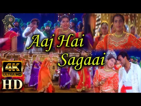 Aaj Hai Sagaai | 4K UHD | Pyaar To Hona Hi Tha 1998 | Kajol & Ajay Devgan | Alka Yagnik & Abhijeet