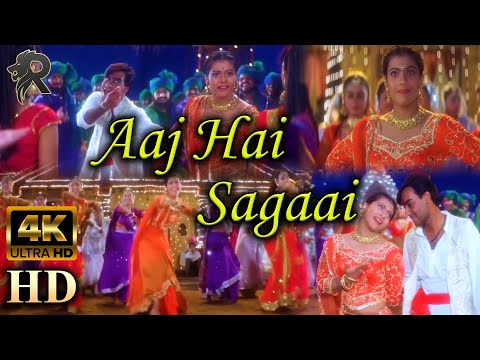 aaj-hai-sagaai-|-4k-uhd-|-pyaar-to-hona-hi-tha-1998-|-kajol-&-ajay-devgan-|-alka-yagnik-&-abhijeet