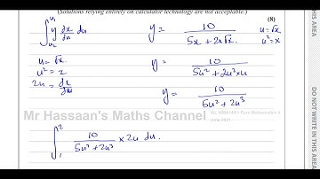 WMA14 01 IAL (Edexcel) P4 June 2021 Q4 Integration  Substitution