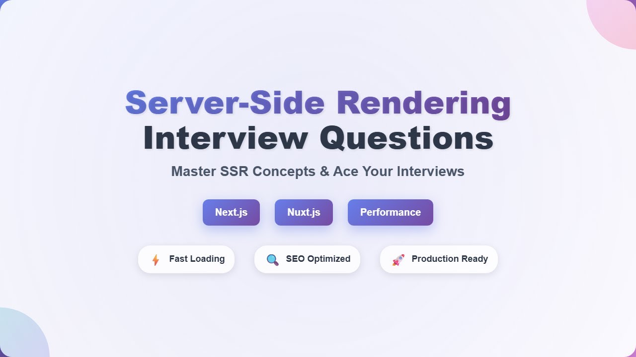 Вопросы для собеседования по серверному рендерингу — концепции SSR, Next.js, Nuxt.js и советы по SEO