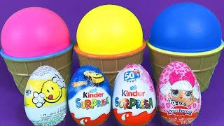 3 Colors Play Doh Ice Cream Cups Yowie 5 Kinder Surprise Eggs Cars LOL Surprise Toys for Kids