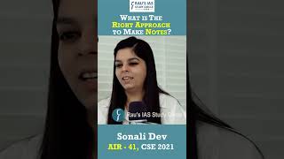What Is The Right Approach To Make Notes? Sonali Dev, Air 41, Upsc Cse 2021
