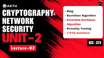 Cryptography & Network Security | Unit-2 | Lec-2 | One Shot | KCS-074  | Aktu Exams| PYQ Solutions