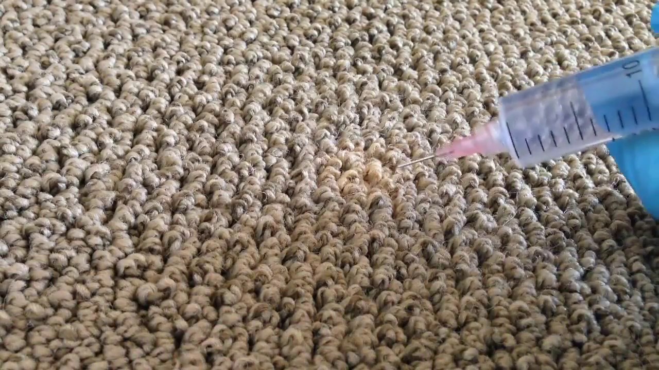 Expert Carpet Dyeing Carpet Bleach Spot Disappearing before your eyes
