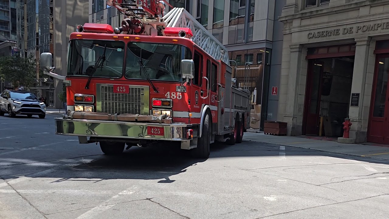 🚒 Montreal Fire Station 25 response: ladder truck 485 (425) responding 