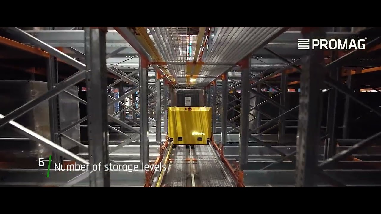AUTOMATED HIGH-DENSITY STORAGE SYSTEM AUTOMAG MOVER IN Trend Glass GLASSWORKS