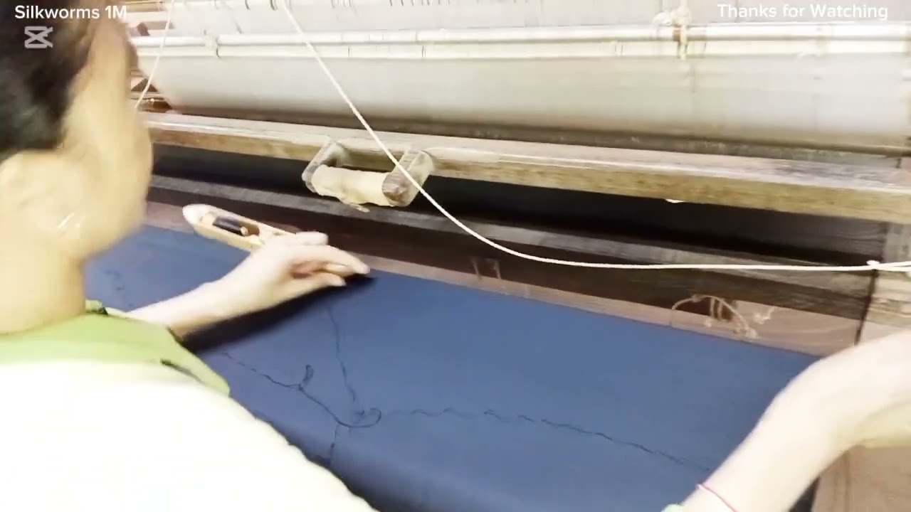 How Cambodian traditional weaving pure silk for big fabric to make clothes, wallets, tie, shirt.