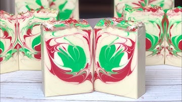 Hanger Swirl Technique || Cold Process Soap || Woodland Sunrise || Christmas Fig