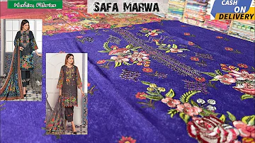 Dhanak Embroidered Suit | SAFA MARWA Original Volume | Digital Printed | Hashim Fabrics