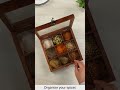 Wooden Table Top Masala Dabba Containers Jars &amp; Kitchen Spice Box with Spoon Masala Box for Kitchen