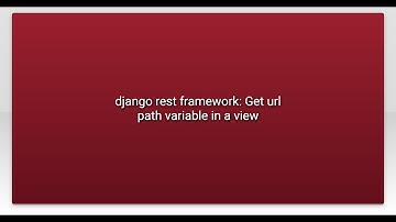 django rest framework: Get url path variable in a view