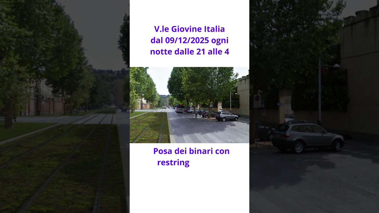 V.le Giovine Italia: Posa binari e restringimento carreggiata 