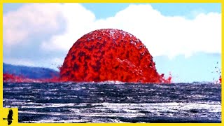Spektakuläre Lava vs. Wasser Videos die mit Kamera festgehalten wurden