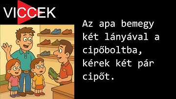 😅🥿 Malac vicc - Az apa bemegy két lányával a cipőboltba, kérek két pár cipőt.
