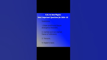 bsc physics 1st semester important questions 2024–25 | bsc 1st semester physics #mjpru  #shorts