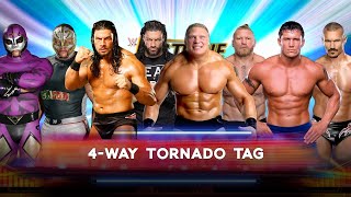 WWE 2K22 Roman Reigns Vs Brock Lesnar Vs Randy Orton Vs Rey Mysterio Gameplay