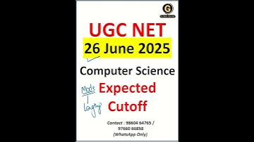 Computer Science June 2025 Cutoff List  #ugcnetcomputerscience  #ugcnet2025  #ugcnetexam #ugcnetcs