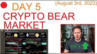 Day 5 Crypto Bear Market HEX can go up over 1,000% from bottom  DOGE BTC HEX XRP CRYPTO CHARTS