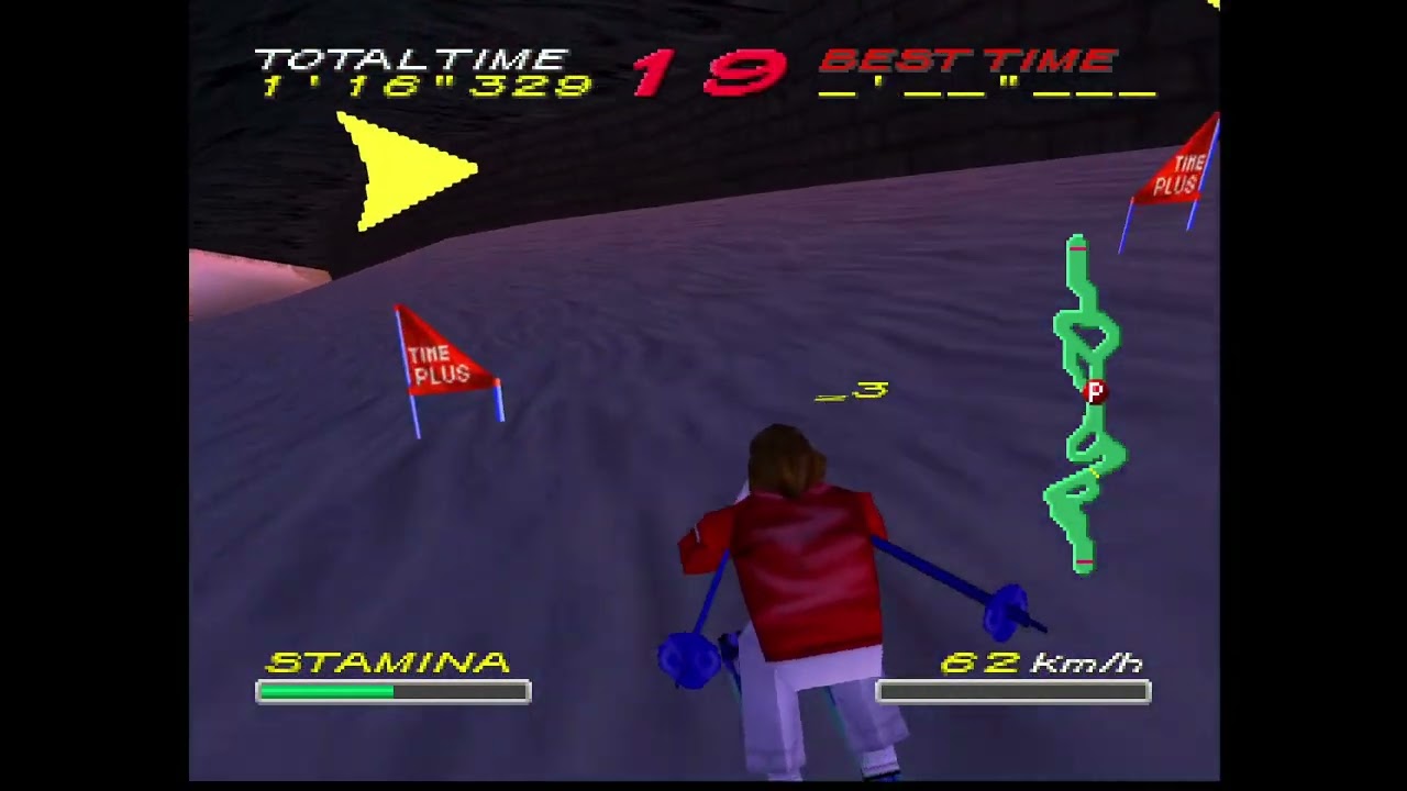 Big Mountain 2000 (Nintendo 64, USA, NTSC). Stage 2. Time attack. Giant Slalom. Time: 2:06.984 #n64