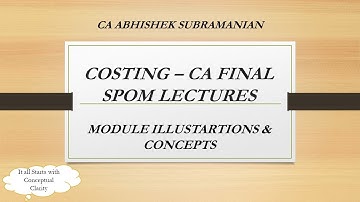 CA Final - Costing - Chapter 2: Modern Business Environment Illustrations