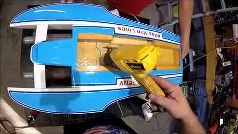 RC boat hydroplane rigging part 3 finishing up on the stuffing tube