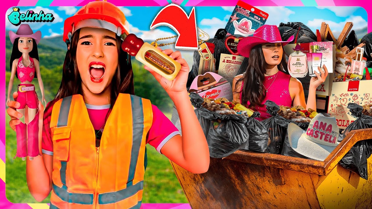 ENCONTRAMOS A NOVA COLEÇÃO ULTRA RARA DE PERFUME, MAQUIAGEM E BONECA DA ANA CASTELA NO LIXO