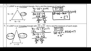 LVL Classifying Triangles - Classifying Triangles with Algebra