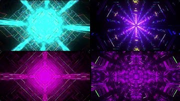 4k Futuristic Corridor Vj Loop Pack / Neon Tunnel Loops / 4k Cyber Loops Footage